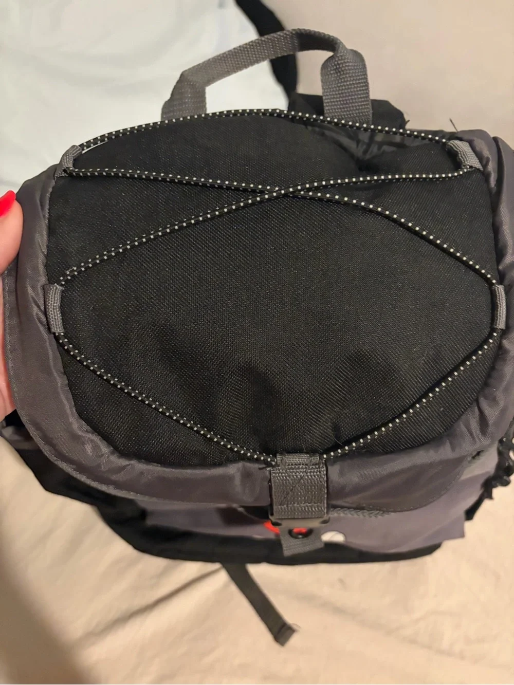 Disney Mickey Mouse Black Gray Backpack with Red Accent